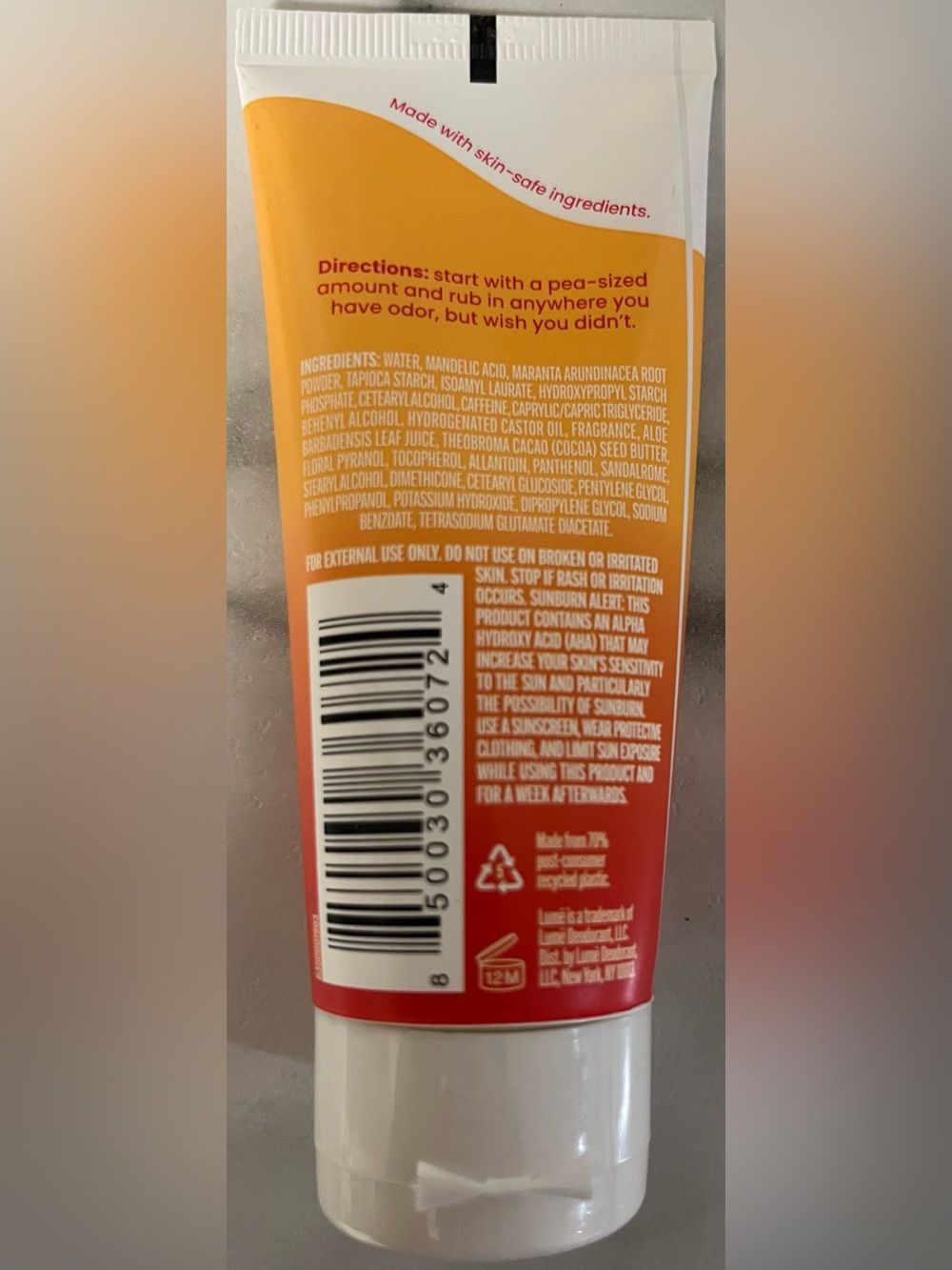 Lime Clean Tangerine Invisible Cream Whole Body Deodorant - Orange NEW - Picture 2 of 5